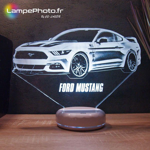 Lampe 3D Photo Ford Mustang lampephoto.fr