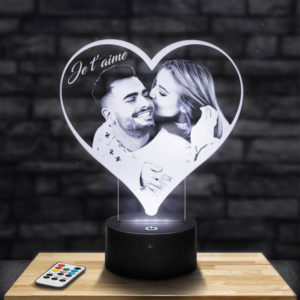 Lampe photo personnalisee coeur