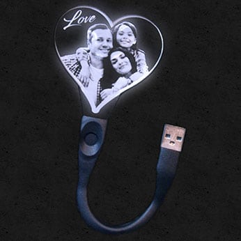 Lampe USB Flexible Personnalisée Coeur