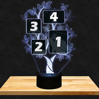 Lampe Personnalisée Arbre 4 Photos Blanc Premium