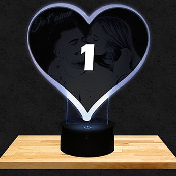 Lampe Personnalisée Cœur Noël