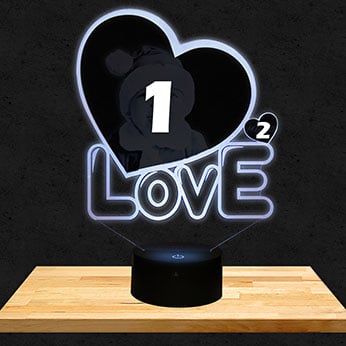 Lampe Personnalisée Cœur Love Blanc Premium