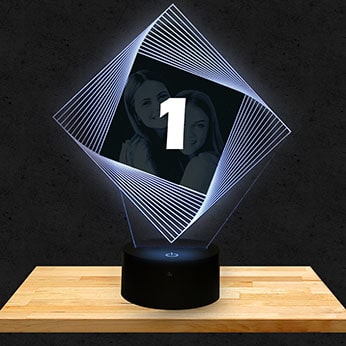 Lampe Personnalisée Losange Illusion Blanc Premium