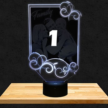 Lampe Personnalisée Rectangle Ornements Blanc Premium