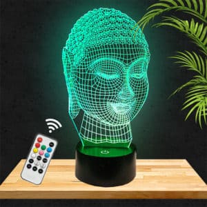 Lampe LED 3D Bouddha ethnique lampephoto.fr