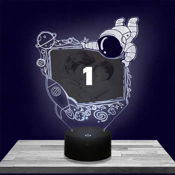 Veilleuse Personnalisée Astronaute Haut de Gamme Réveil / Enceinte Bluetooth