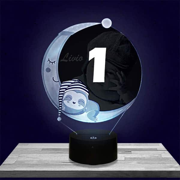 Veilleuse Personnalisée Lune Paresseux