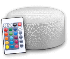 Socle Blanc craquelé transparent 16 couleurs tactile + télécommande (18€)