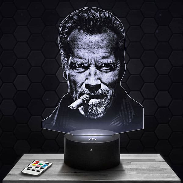 Lampe 3D Arnold Schwarzenegger avec socle au choix !