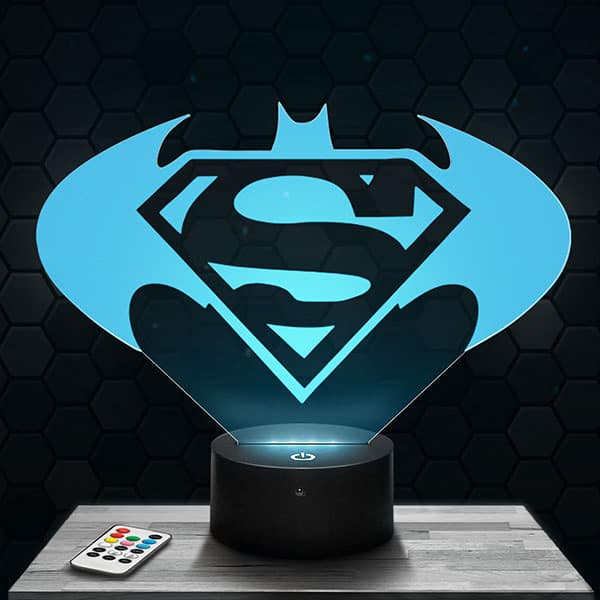 Lampe 3D Logo Batman VS Superman avec socle au choix !