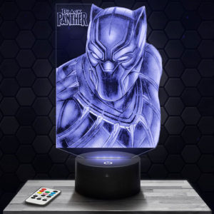 Lampe 3D Black Panther avec socle au choix !