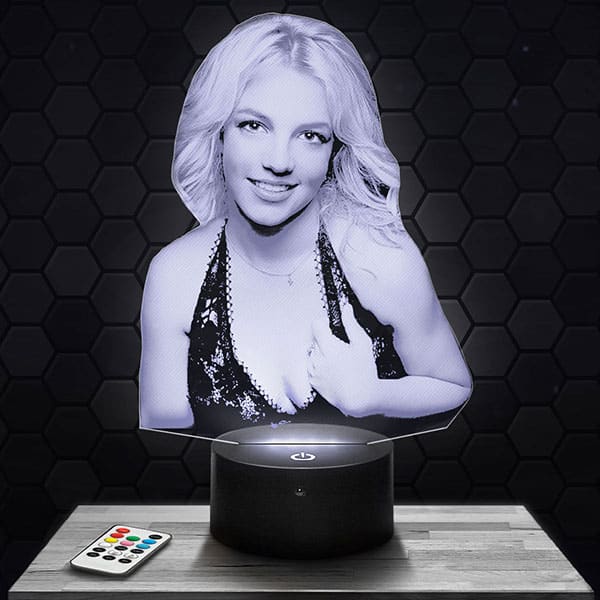 Lampe 3D Britney Spears avec socle au choix !