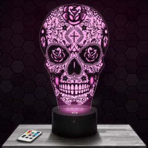 Lampe 3D Calavera avec socle au choix !