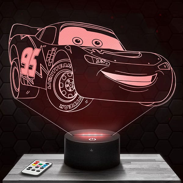 Lampe 3D Cars avec socle au choix !