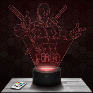 Lampe 3D Deadpool avec socle au choix !