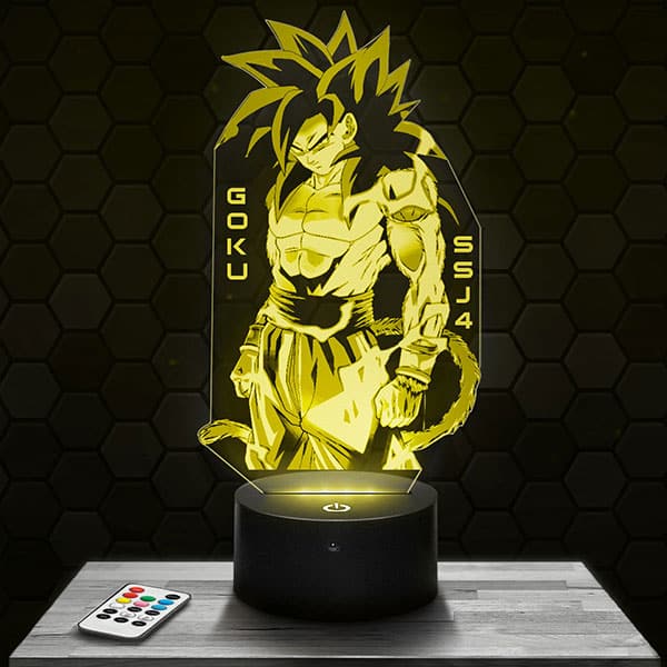 Lampe 3D Son Goku Super Saiyan 4 avec socle au choix !