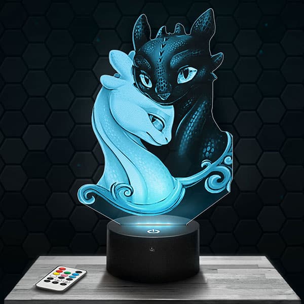 Lampe 3D Dragons Krokmou avec socle au choix !