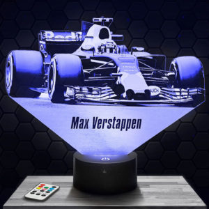 Lampe 3D Formule 1 Max Verstappen avec socle au choix !