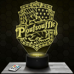 Lampe 3D Harry Potter Poufsouffle avec socle au choix !