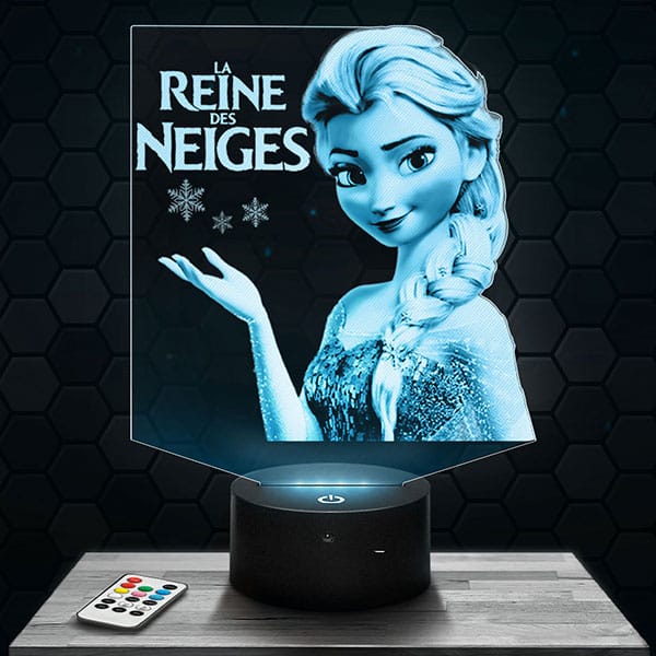 Lampe 3D La Reine des neiges avec socle au choix !