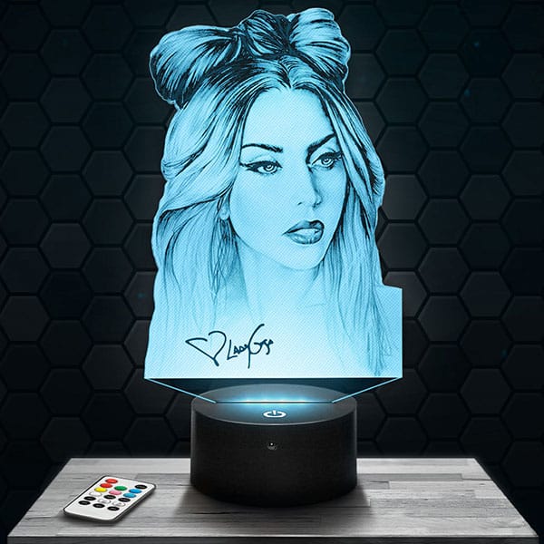 Lampe 3D Lady Gaga avec socle au choix !