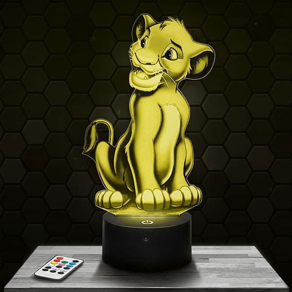 Lampe 3D Simba - Le Roi Lion avec socle au choix!