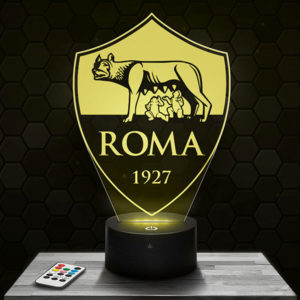 Lampe 3D Logo AS Roma avec socle au choix !