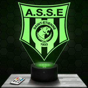 Lampe 3D Logo ASSE Saint Etienne Panthere avec socle au choix !