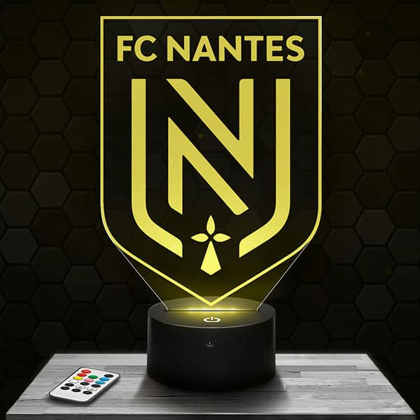 Lampe 3D Logo FC Nantes avec socle au choix !