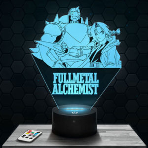Lampe 3D Logo Full Metal Alchimist Duo avec socle au choix !