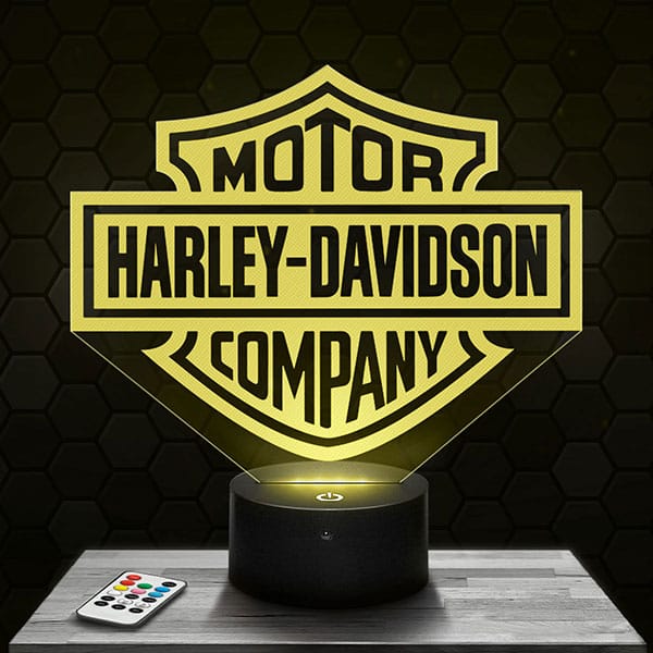 Lampe 3D Logo Harley Davidson avec socle au choix !