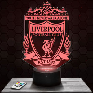 Lampe 3D Logo Liverpool avec socle au choix !