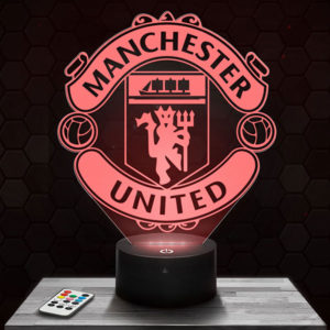 Lampe 3D Logo Manchester United avec socle au choix !