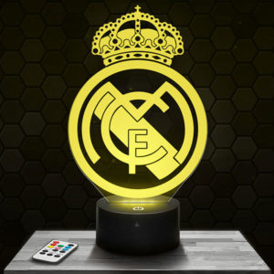 Lampe 3D Logo Real Madrid avec socle au choix !