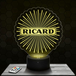 Lampe 3D Logo Ricard avec socle au choix !