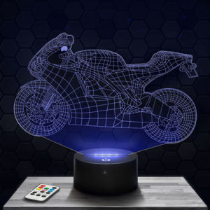 Lampe 3D Moto Sportive avec socle au choix !