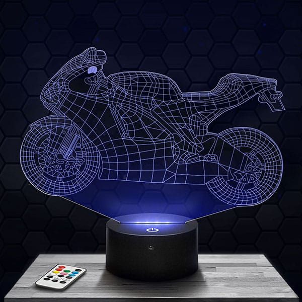 Lampe 3D Moto Sportive avec socle au choix !