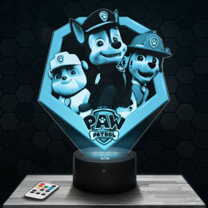 Lampe 3D Pat Patrouille avec socle au choix !