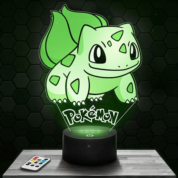 Lampe 3D Bulbizarre Pokémon avec socle au choix !