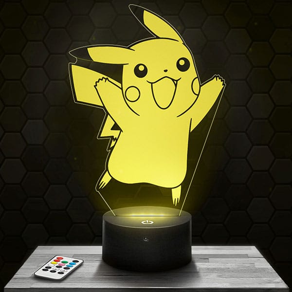 Lampe 3D Pikachu Pokémon avec socle au choix !