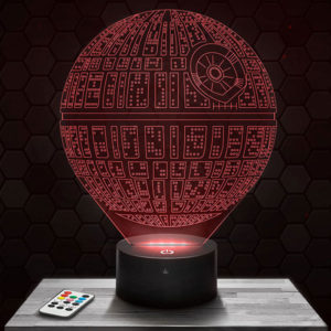 Lampe 3D Star Wars Etoile Noire avec socle au choix !