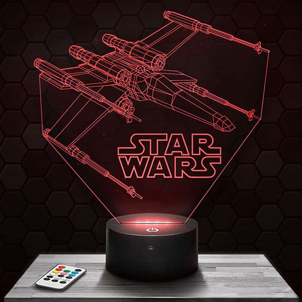 Lampe 3D Star Wars - X Wing avec socle au choix !