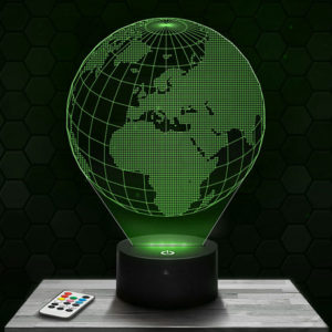 Lampe 3D Terre avec socle au choix!