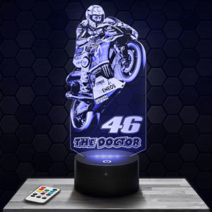 Lampe 3D Valentino Rossi 46 avec socle au choix !