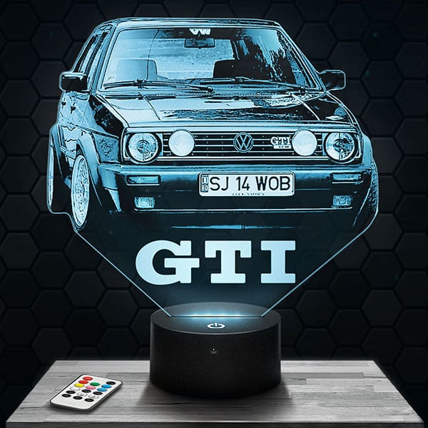 Lampe 3D Volkswagen Golf GTI avec socle au choix !