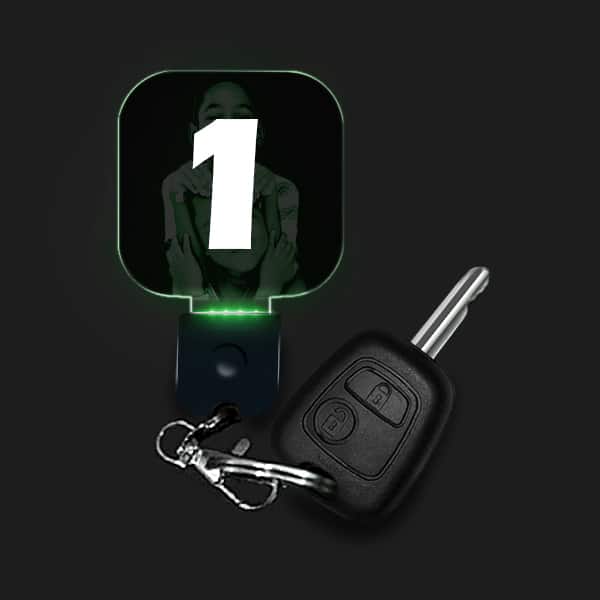 Porte Clef Lumineux Personnalisé Carré