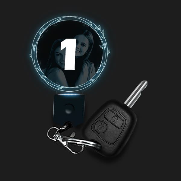 Porte Clef Lumineux Personnalisé Rond Feuille