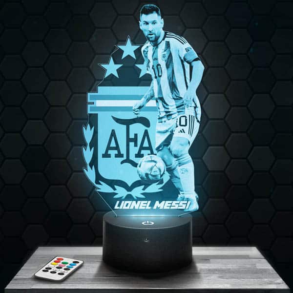 Lampe 3D PSG - Lionel Messi avec socle au choix ! - LampePhoto