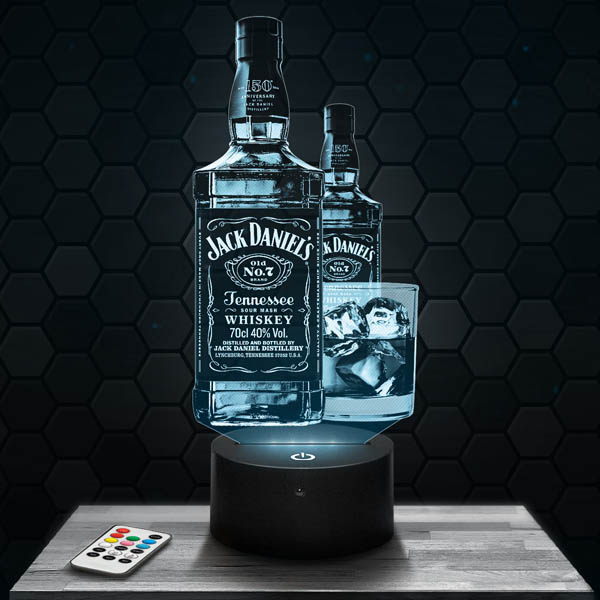Lampe 3D Bouteille Whiskey Jack Daniel's - LampePhoto
