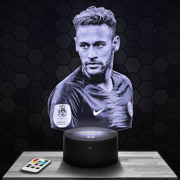 Lampe LED 3D Neymar Psg avec socle au choix